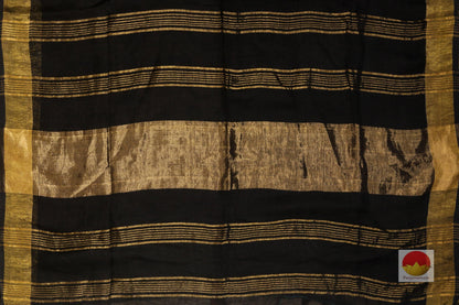 Handwoven Linen Saree - Gold Zari - PL 93 Archives - Linen Sari - Panjavarnam