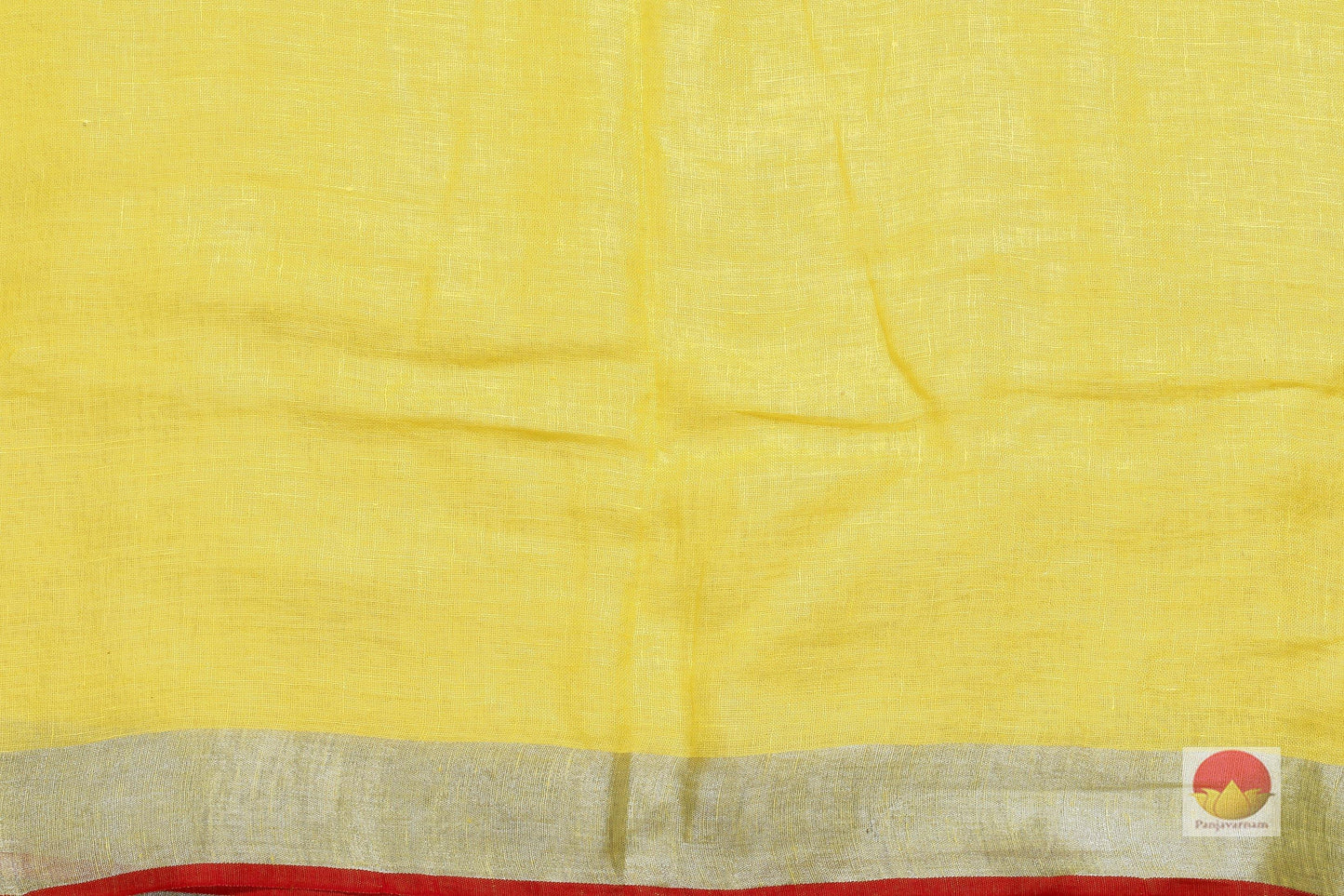 Handwoven Linen Saree - Mirror Work - PL 116 - Linen Sari - Panjavarnam