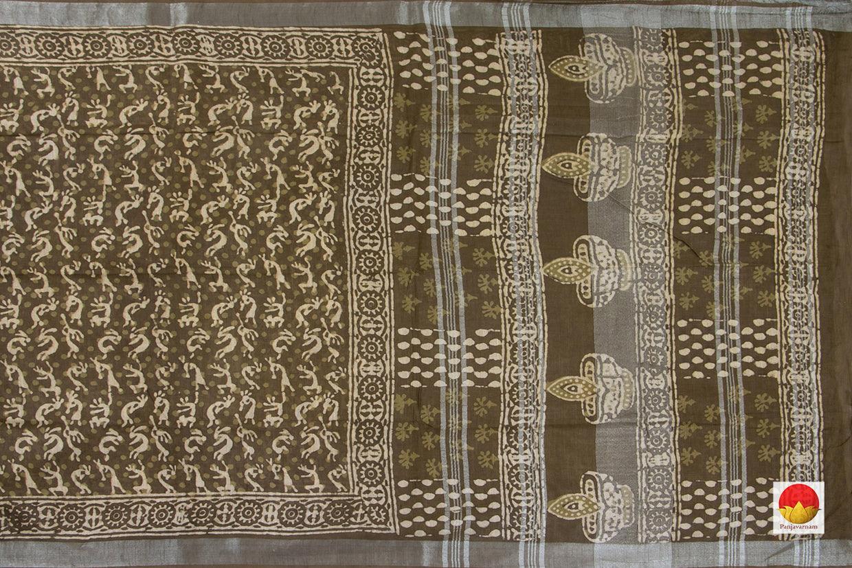 Handwoven Linen Saree - PL 1099 - Linen Sari - Panjavarnam