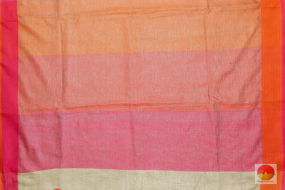 Handwoven Linen Saree - PL -140 - Linen Sari - Panjavarnam