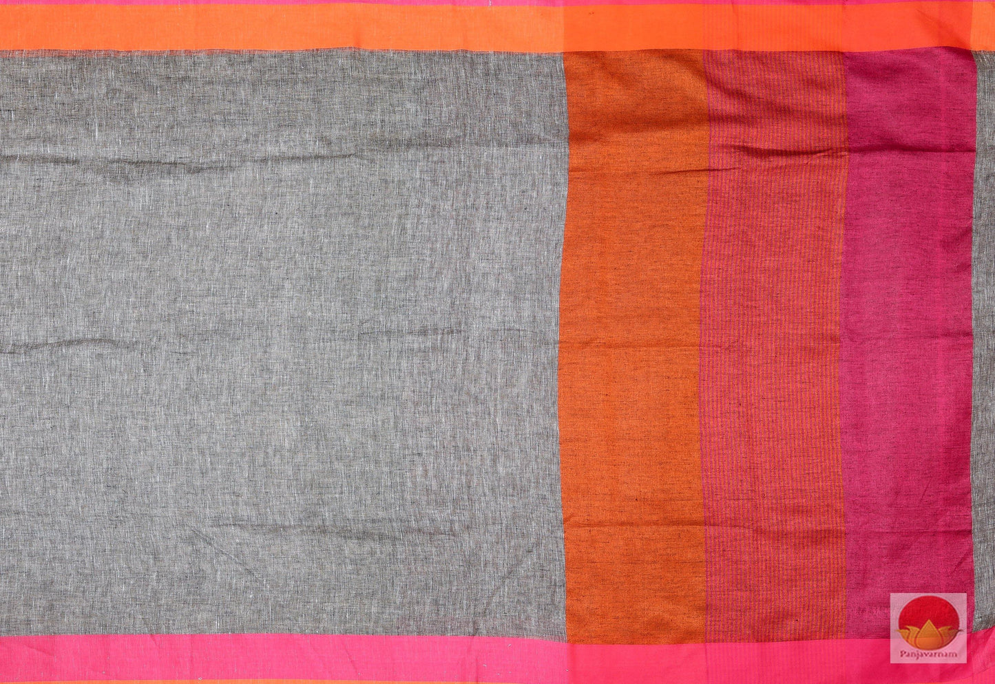 Handwoven Linen Saree - PL - 141 - Archives - Linen Sari - Panjavarnam
