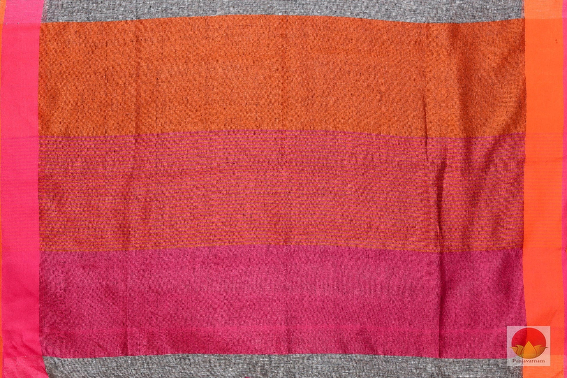 Handwoven Linen Saree - PL - 141 - Archives - Linen Sari - Panjavarnam