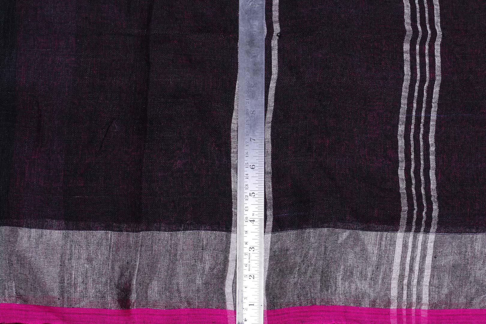 Handwoven Linen Saree PL 32 - Linen Sari - Panjavarnam PL 32