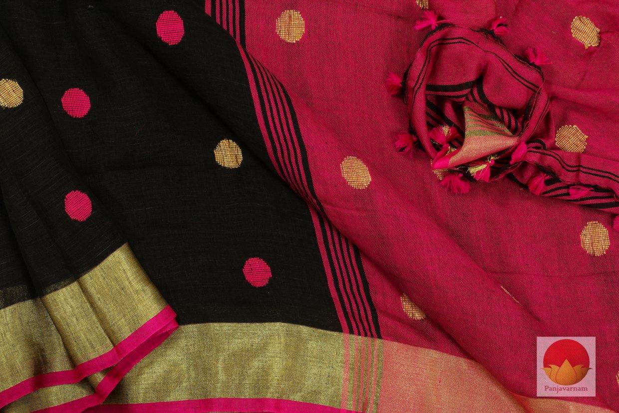 Handwoven Linen Saree - PL 365 - Archives - Linen Sari - Panjavarnam
