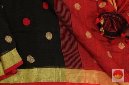 Handwoven Linen Saree - PL 366 - Archives - Linen Sari - Panjavarnam