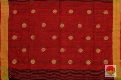 Handwoven Linen Saree - PL 366 - Archives - Linen Sari - Panjavarnam