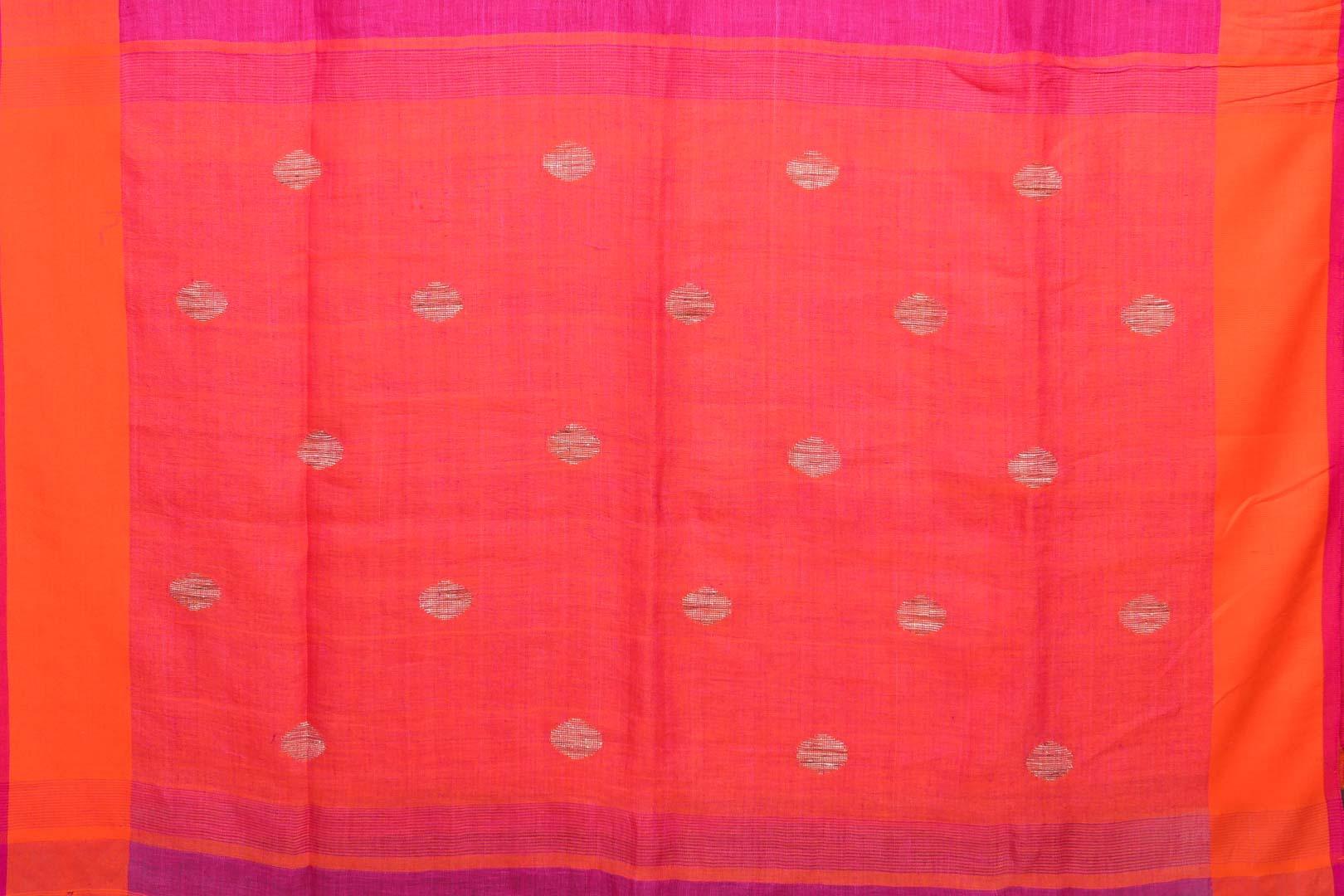 Handwoven Linen Saree PL 37 - Linen Sari - Panjavarnam PL 37