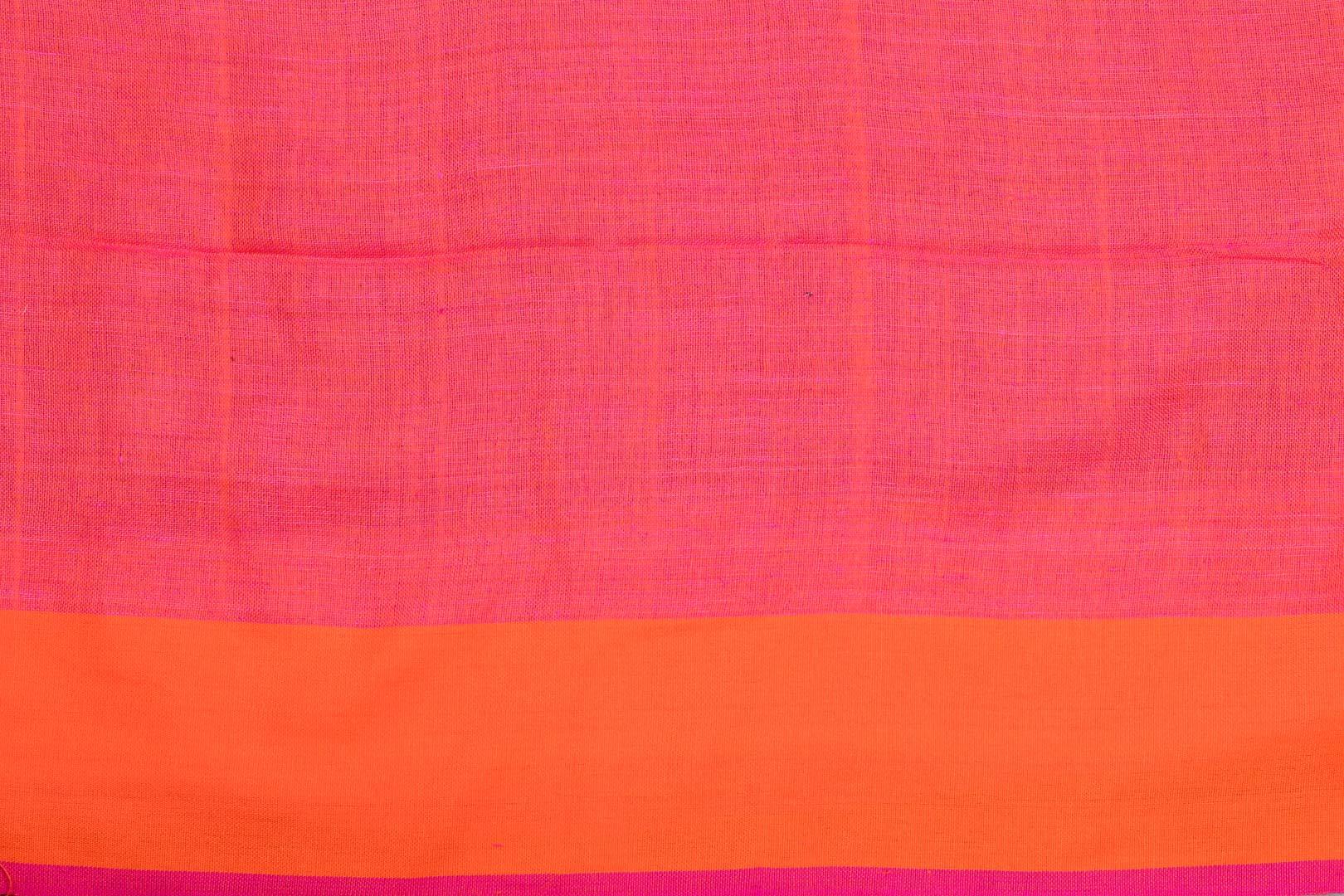 Handwoven Linen Saree PL 37 - Linen Sari - Panjavarnam PL 37