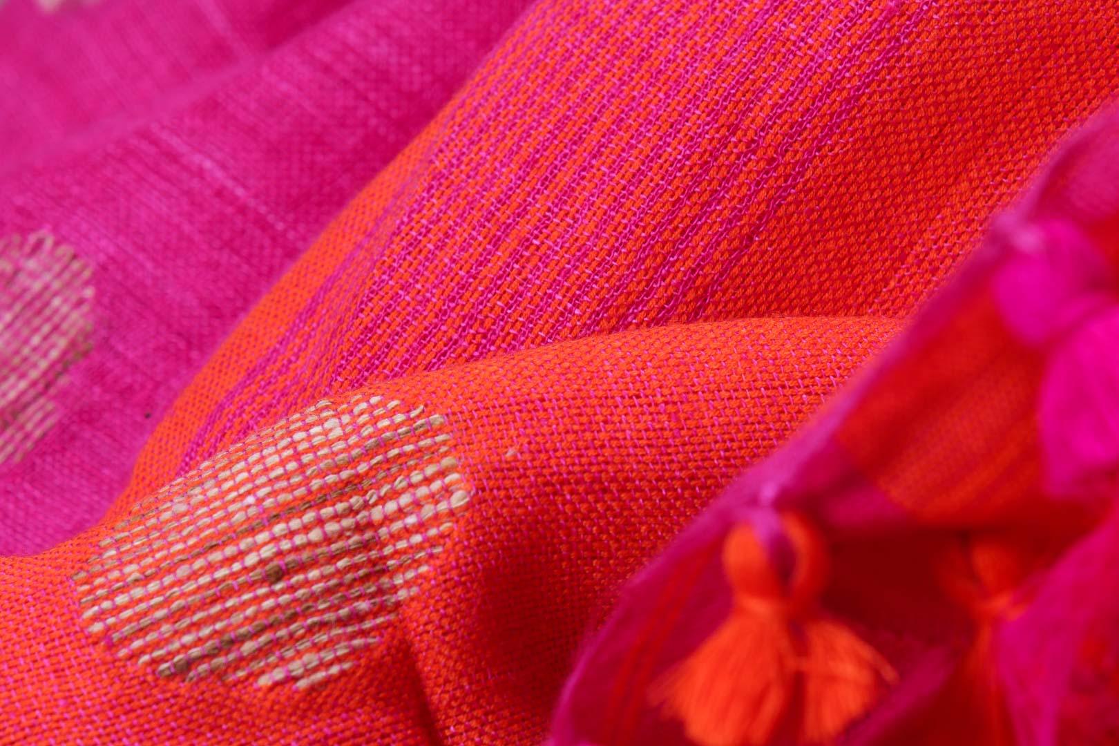 Handwoven Linen Saree PL 37 - Linen Sari - Panjavarnam PL 37