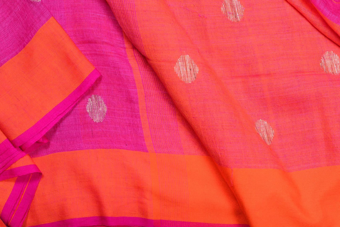 Handwoven Linen Saree PL 37 - Linen Sari - Panjavarnam PL 37