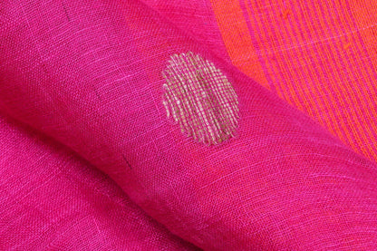 Handwoven Linen Saree PL 37 - Linen Sari - Panjavarnam PL 37