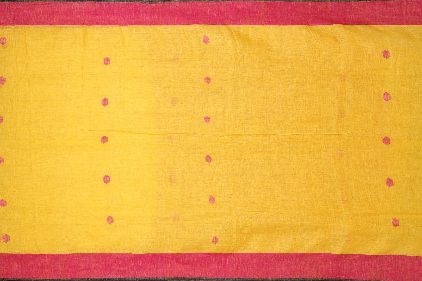 Handwoven Linen Saree PL 38 - Linen Sari - Panjavarnam PL 38