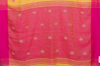 Handwoven Linen Saree PL 38 - Linen Sari - Panjavarnam PL 38