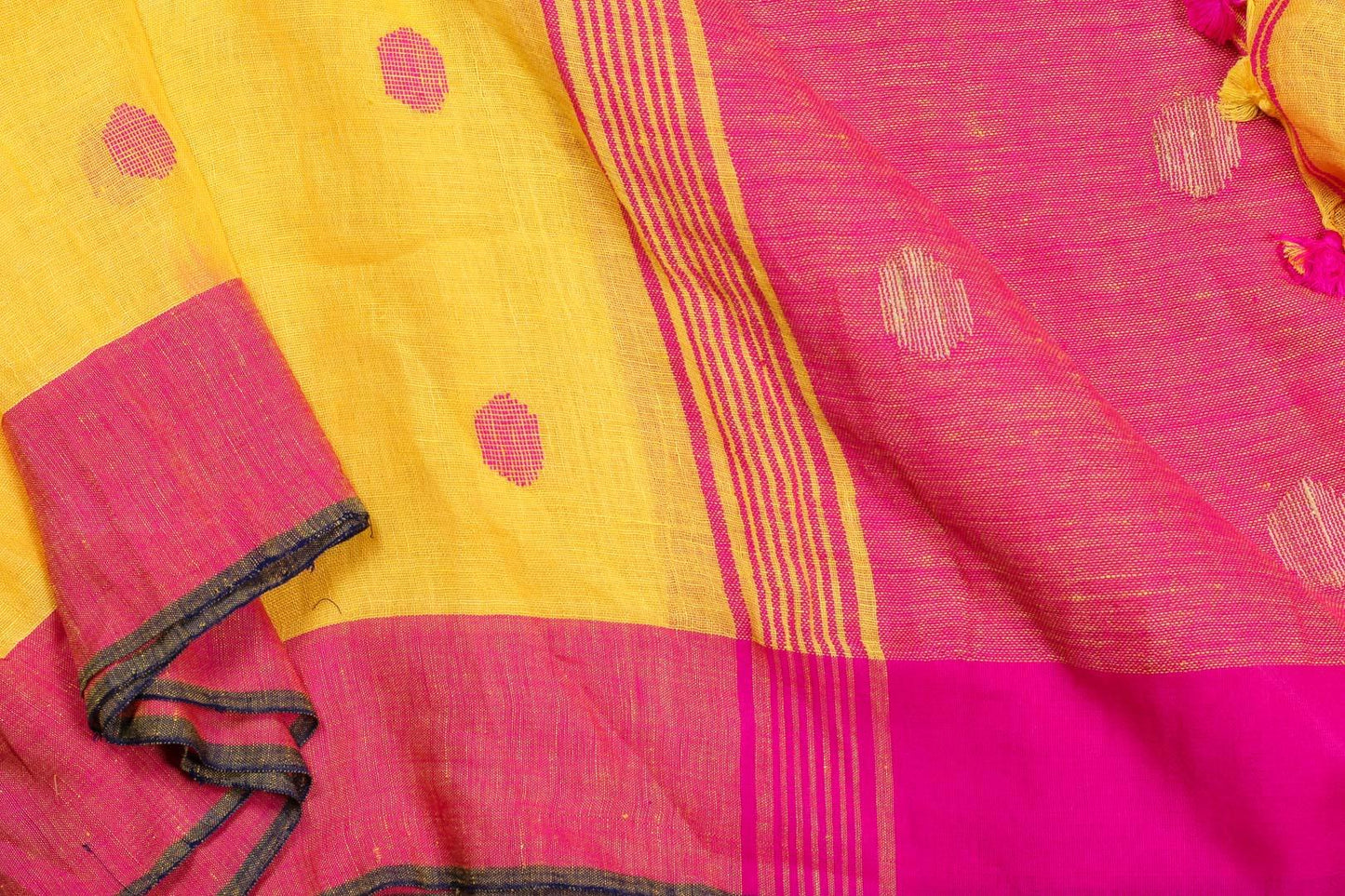 Handwoven Linen Saree PL 38 - Linen Sari - Panjavarnam PL 38