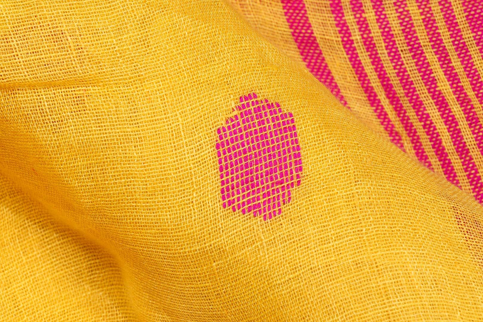 Handwoven Linen Saree PL 38 - Linen Sari - Panjavarnam PL 38