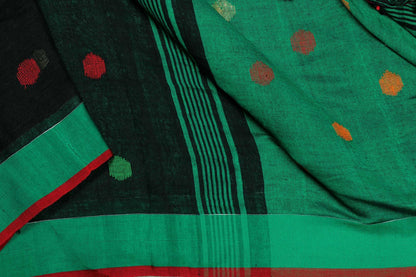 Handwoven Linen Saree PL 40 - Linen Sari - Panjavarnam