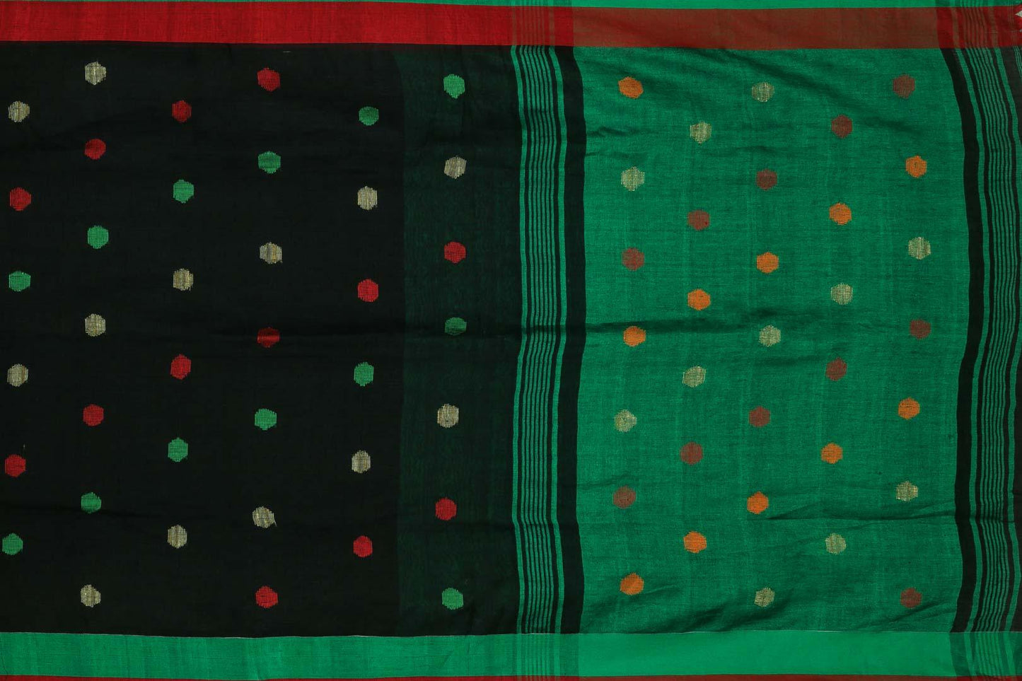 Handwoven Linen Saree PL 40 - Linen Sari - Panjavarnam