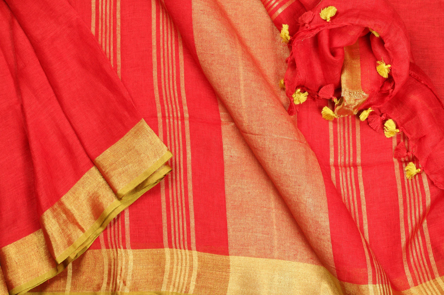 Handwoven Linen Saree - PL 43 - Linen Sari - Panjavarnam PL - 3