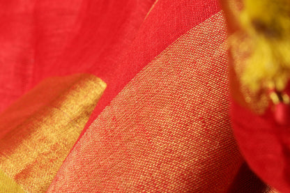 Handwoven Linen Saree - PL 43 - Linen Sari - Panjavarnam PL - 3