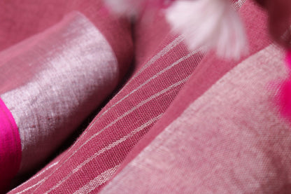 Handwoven Linen Saree - PL 55 - Linen Sari - Panjavarnam PL 55