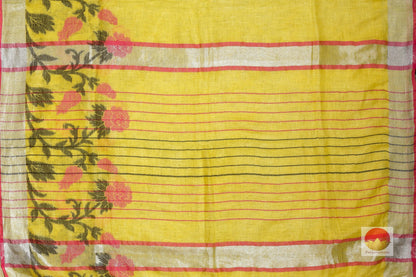 Handwoven Linen Saree - PL 94 - Linen Sari - Panjavarnam