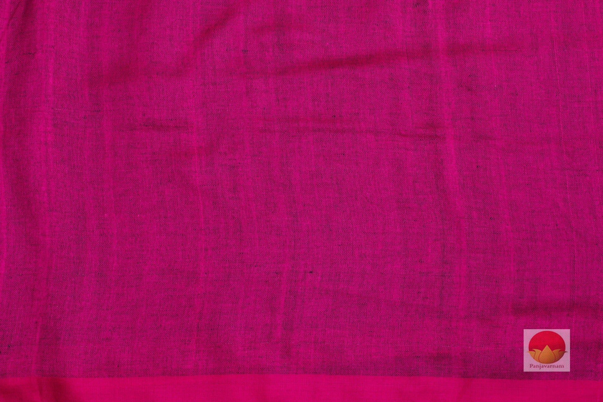 Handwoven Linen Saree - Silver Zari - PL 102 - Linen Sari - Panjavarnam