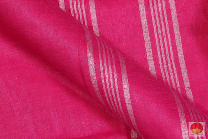 Handwoven Linen Saree - Silver Zari - PL - 154 Archives - Linen Sari - Panjavarnam