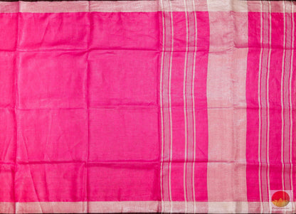 Handwoven Linen Saree - Silver Zari - PL - 154 Archives - Linen Sari - Panjavarnam