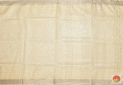 Handwoven Linen Saree - Silver Zari - PL - 158 - Linen Sari - Panjavarnam