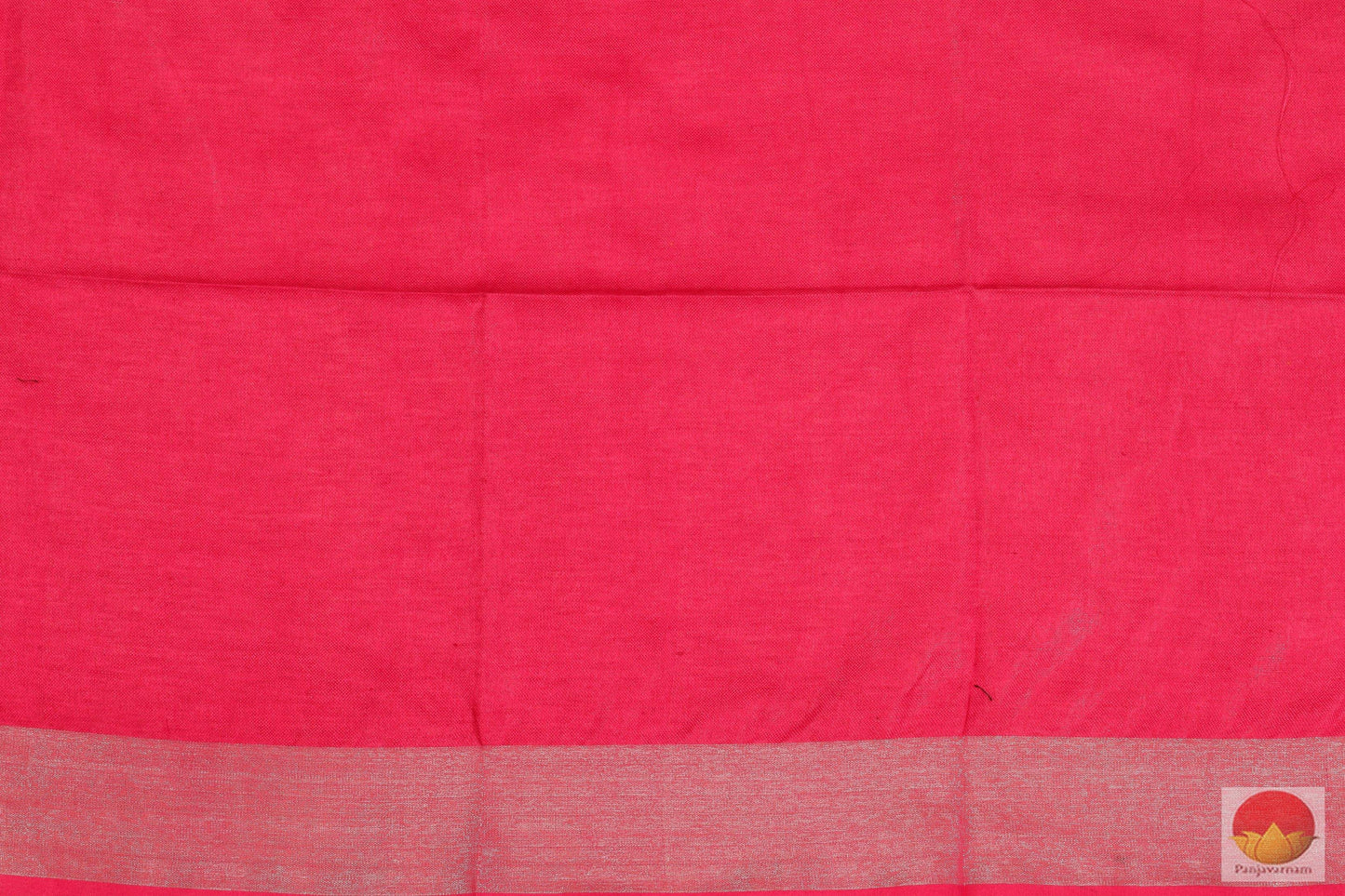 Handwoven Linen Saree - Silver Zari - PL - 165 - Linen Sari - Panjavarnam
