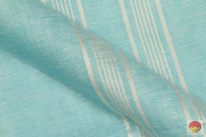 Handwoven Linen Saree - Silver Zari - PL - 166 - Linen Sari - Panjavarnam