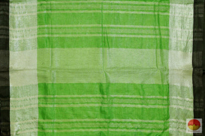 Handwoven Linen Saree - Silver Zari - PL - 167 Archives - Linen Sari - Panjavarnam