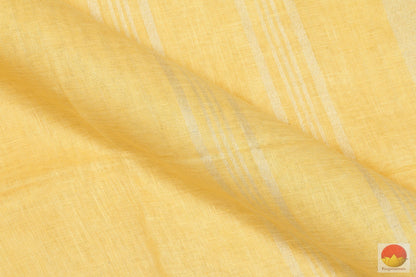 Handwoven Linen Saree - Silver Zari - PL - 170 Archives - Linen Sari - Panjavarnam