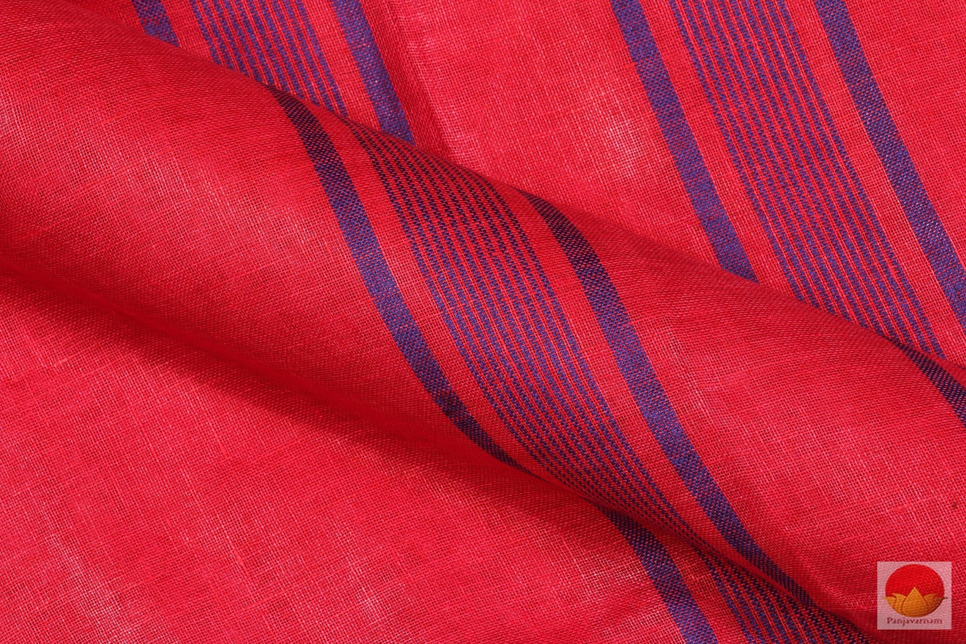 Handwoven Linen Saree - Silver Zari - PL - 184 - Linen Sari - Panjavarnam