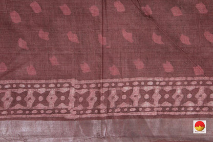 Handwoven Linen Sari - PL 2003 - Linen Sari - Panjavarnam
