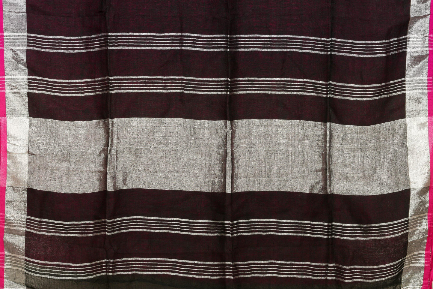 Handwoven Linen Sari - PL 49 - Linen Sari - Panjavarnam