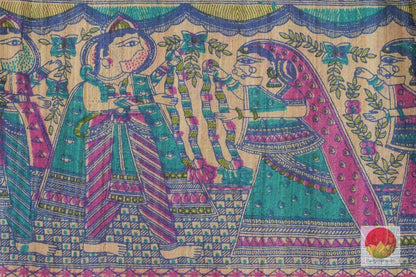Handwoven Madhubani Tussar Silk Saree - PT 287 - Archives - Tussar Silk - Panjavarnam