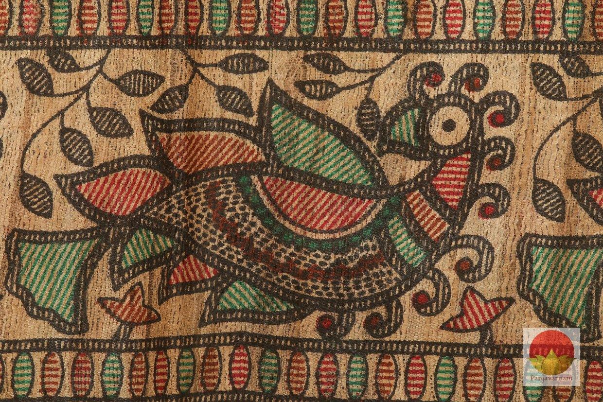 Handwoven Madhubani Tussar Silk Saree - PT 291 - Archives - Tussar Silk - Panjavarnam