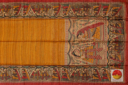Handwoven Madhubani Tussar Silk Saree - PT 293 - Archives - Tussar Silk - Panjavarnam