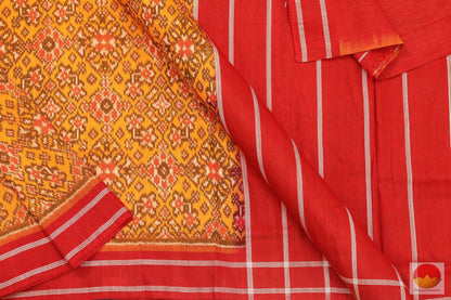 Handwoven Pochampally Linen Silk Ikkat Saree - PIK 74-12 - Archives - Pochampally Silk - Panjavarnam