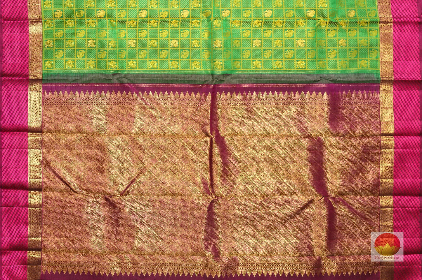 Handwoven Pure Silk Kanjivaram Saree - Silk Thread Work - Pure Zari - PV J6494 Archives - Silk Sari - Panjavarnam