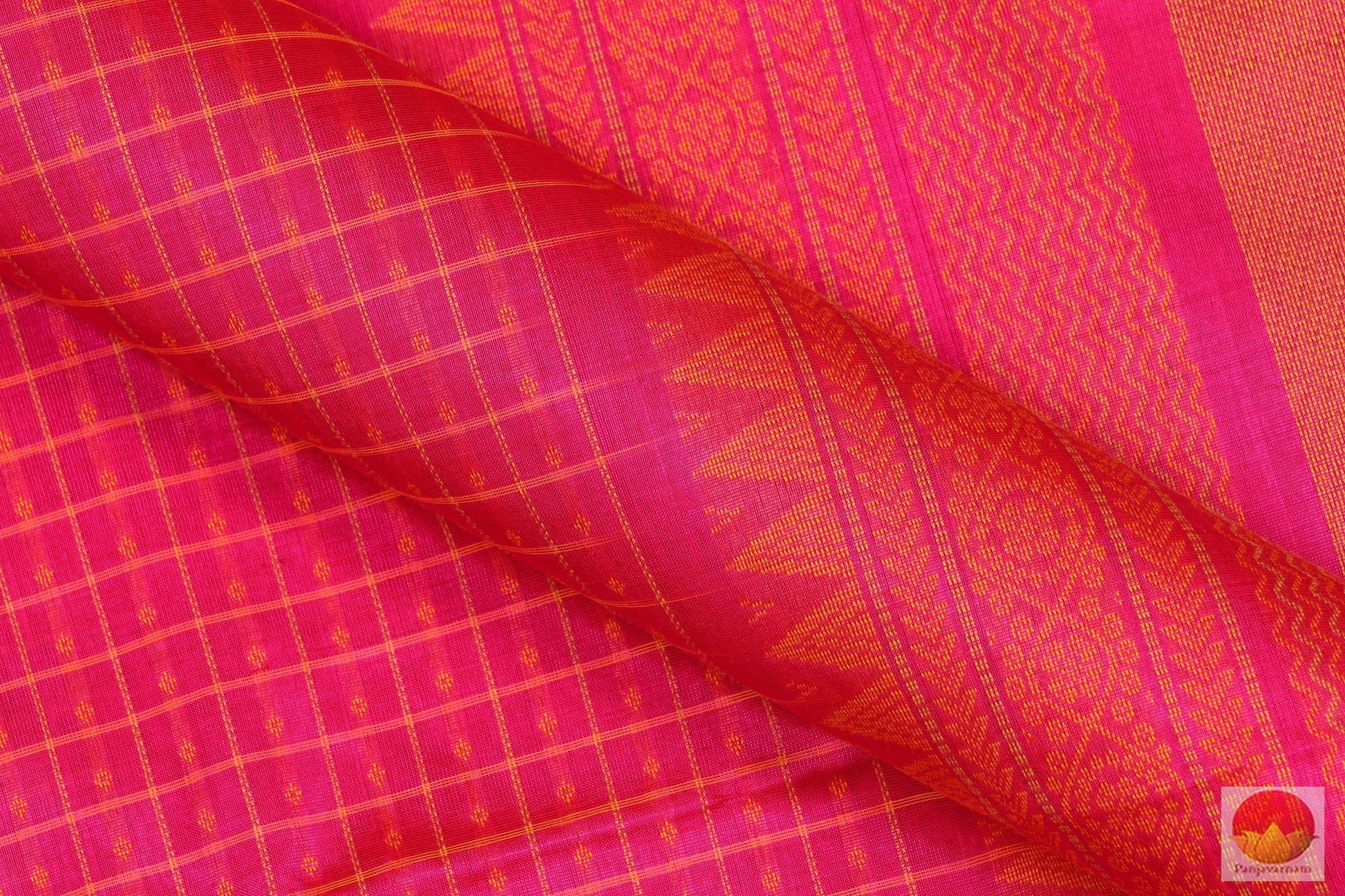 Handwoven Silk Cotton Saree - PC 63 - Silk Cotton - Panjavarnam