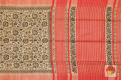 Handwoven Tussar Silk Saree - PT 283 - Archives - Tussar Silk - Panjavarnam
