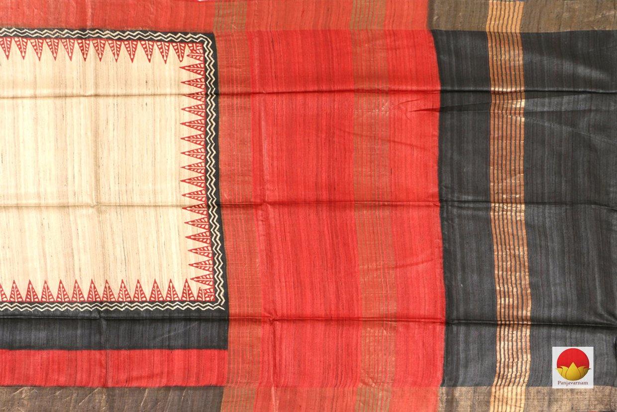 Handwoven Tussar Silk Saree - PT 507 - Archives - Tussar Silk - Panjavarnam