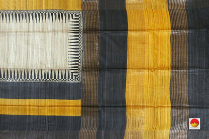 Handwoven Tussar Silk Saree - PT 529 - Archives - Tussar Silk - Panjavarnam