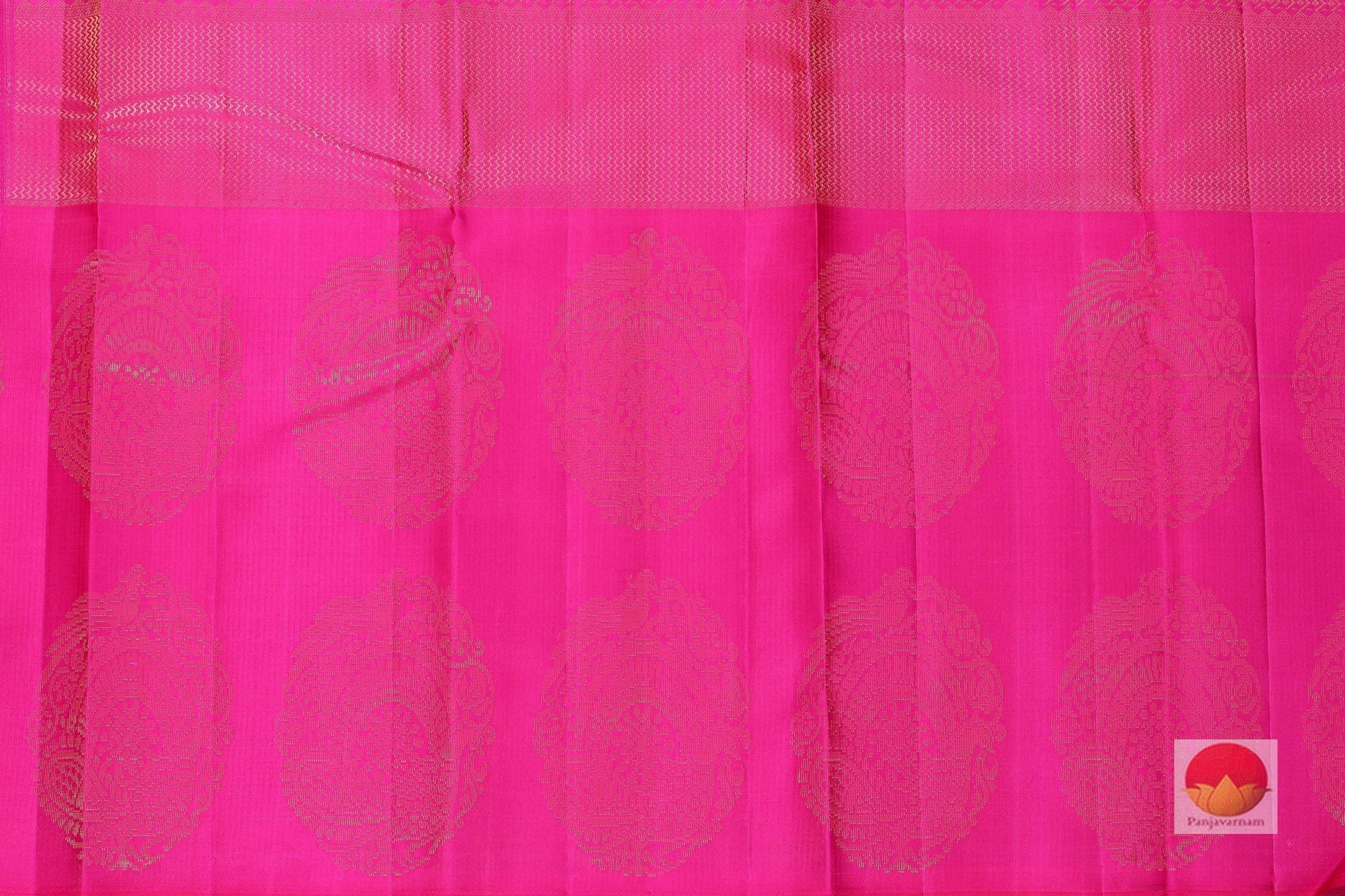 Ikkat Border Traditional Design Handwoven Pure Silk Kanjivaram Saree - PVVK 202437 - Archives - Silk Sari - Panjavarnam