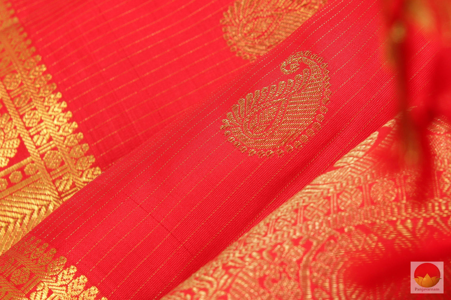 Imperial Red - Handwoven Pure Silk Kanjivaram Saree - Pure Zari - PV G 1968 - Archives - Silk Sari - Panjavarnam