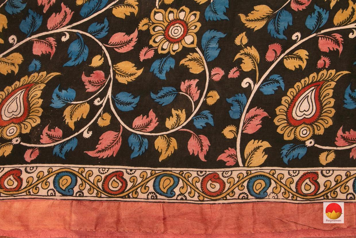 Kalamkari Mangalgiri Silk Saree - Handpainted Organic Dyes - PKMS 18 - Kalamkari Silk - Panjavarnam