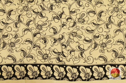 Kalamkari Silk Saree - Handpainted - Organic Dyes - PKM 342 - Archives - Kalamkari Silk - Panjavarnam