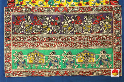 Kalamkari Silk Saree - Handpainted - Organic Dyes - PKM 355 - Archives - Kalamkari Silk - Panjavarnam